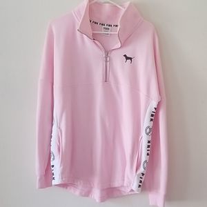 PINK Victoria's Secret Light Pink Quarter-Zip Sweater